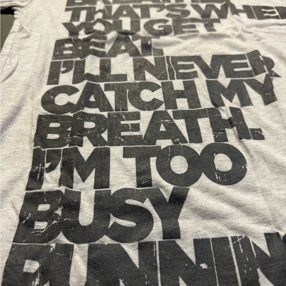 Flag nor fail tee, Work is in my blood, When you stop to breathe. Size small - Picture 3 of 6